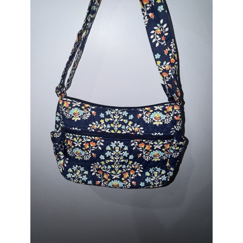 Vera Bradley Purse Chandelier Floral Shoulder Bag Pockets Zip Close Small Tote F - Picture 2 of 9